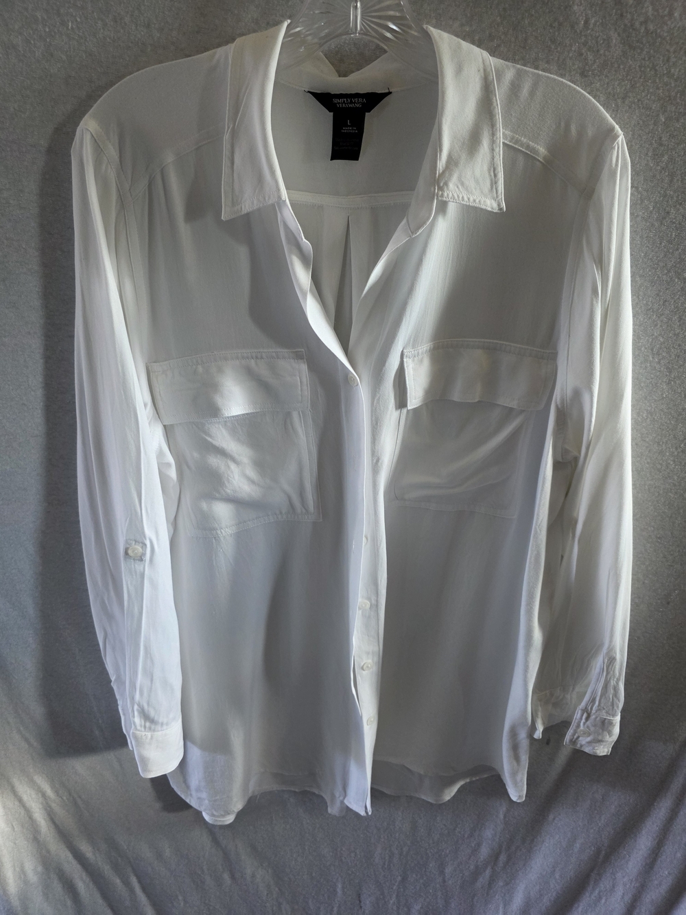Simply Vera Vera Wang White Button-Front Blouse